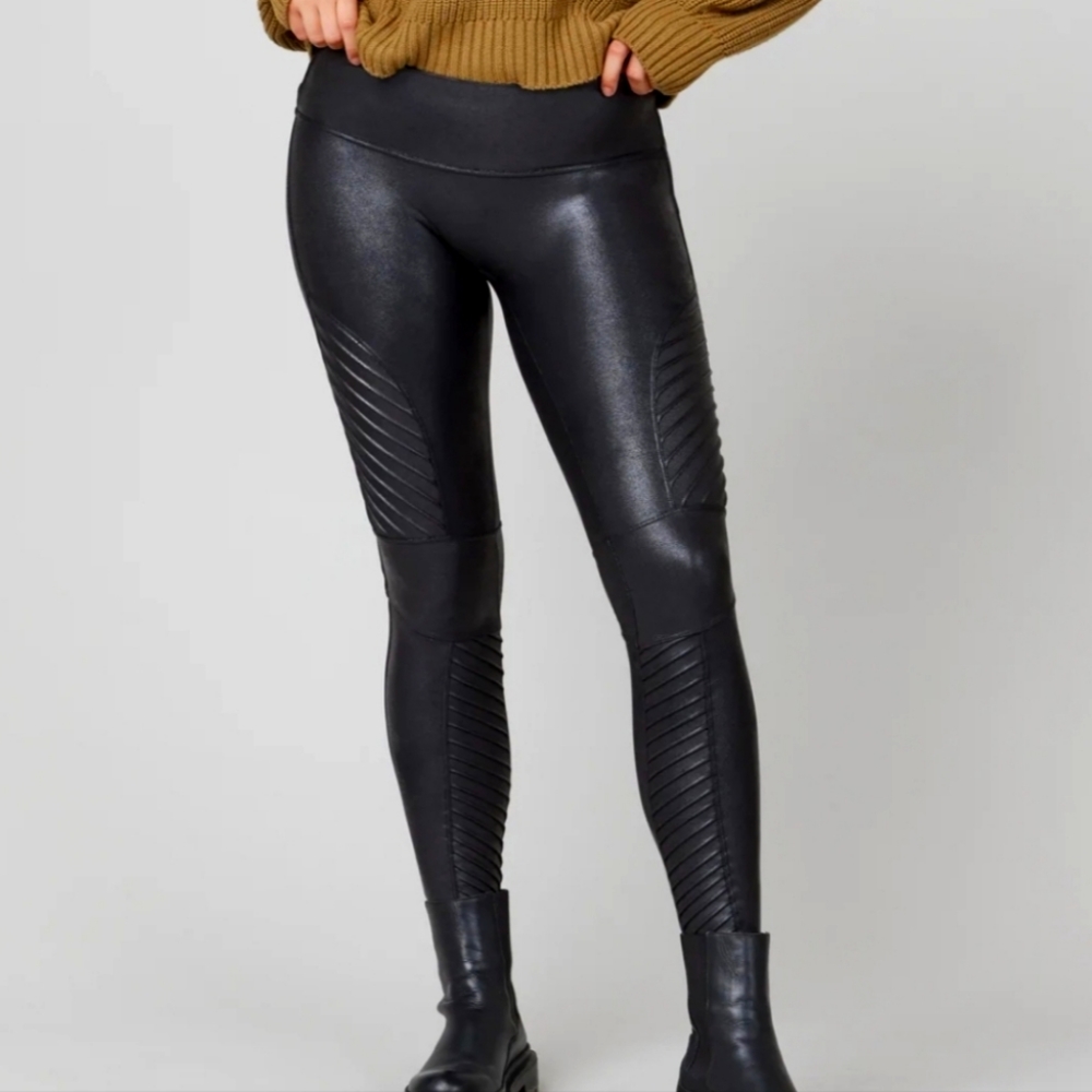 Spanx Faux Leather Moto Leggings